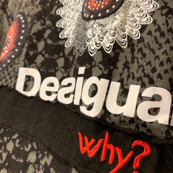 Desigual Long Sleeve T: red geisha & mandalas sz S - Picture 5 of 7